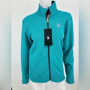 Spyder Teal with Blue Trim Zippered All Sports Jacket Size S New With Tags